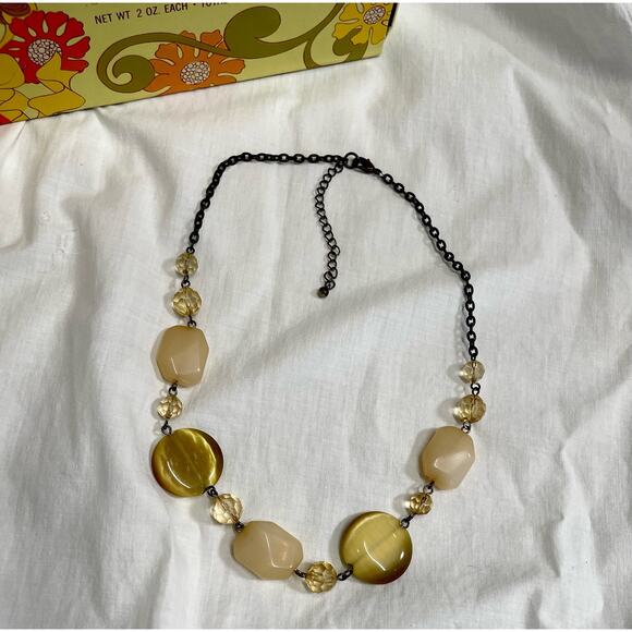 Vintage 90s station chain resin bead adjustable length necklace - Picture 2 of 6